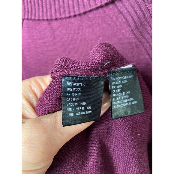 Tahari Arthur S. Levine Purple Wool Blend Sweater Dress XS - Picture 4 of 6
